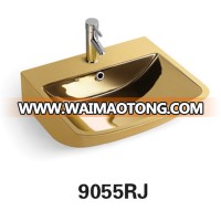 Commercial Bathroom Counter Top Sink Or Bathroom Gold Art Wash Basin