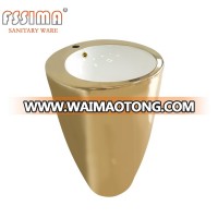 Foshan sanitary pedestal washing hand basin ceramic bathroom basin