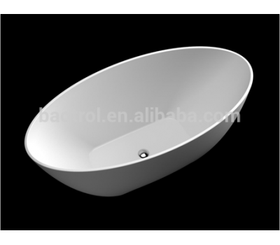 White artificial marble stone freestanding egg shape small bathtubs