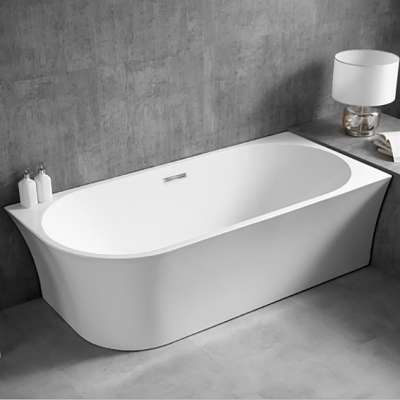 Matt White Moon Shaped Solid Surface Acrylic&Resin Freestanding Soaking Bathtub