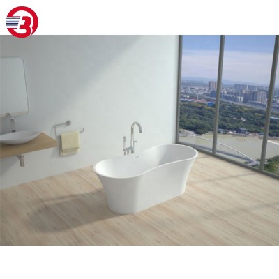 Wholesale Five Stars Hotel Standard Oval custom Acrylic Resin Marble Bathtub Solid Surface Artificial Stone Bathroom Bathtub