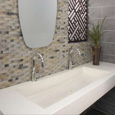 guangzhou solid surface  stone bathroom sink customized Design acrylic Stone Pedestal Sink