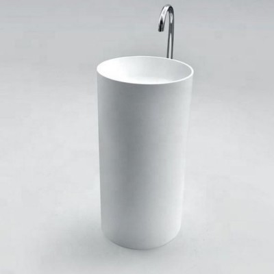 Snow white free standing wash basin with cabin foshan